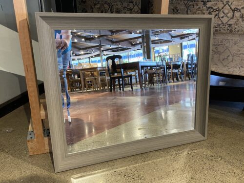 Neutral Grey Wood Frame Mirror
