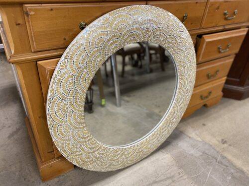 PIER ONE Round Scallop Mosaic Mirror