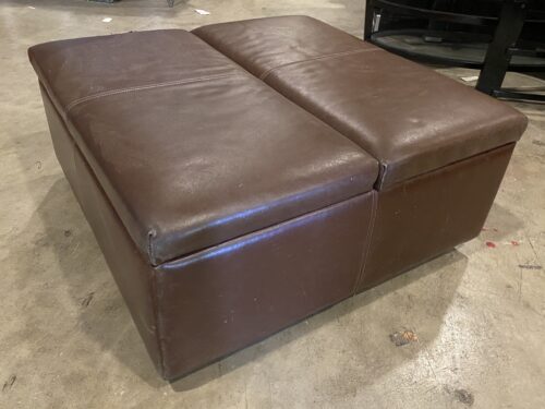 Square Brown Center-Open Storage Ottoman