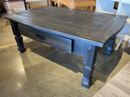 PIER 1 Rustic Charcoal Single Drawer Coffee Table