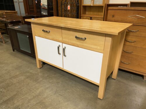 IKEA Pine Butcher Block Topped Kitchen Island