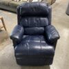Navy Blue Faux Leather Manual Recliner
