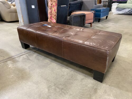 CRATE & BARREL Real Leather Rectangle Ottoman