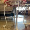 Petite Pink Stool w/ White Metal Legs