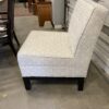 Off White Geometric Grid Slipper Chair