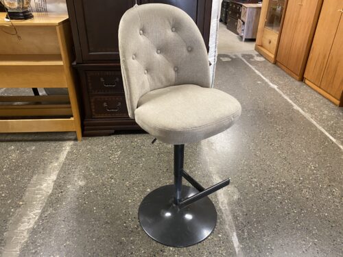 WHALEN Grey Tufted Adjustable Swivel Bar Stool