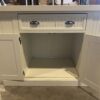 NANTUCKET White Glass-Top Expanding Kitchen Island