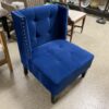 Dark Blue Lounge Chair w/ Nailhead Trim