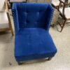 Dark Blue Lounge Chair w/ Nailhead Trim