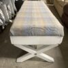 Orange & Blue Flannel Patterned Storage Bench