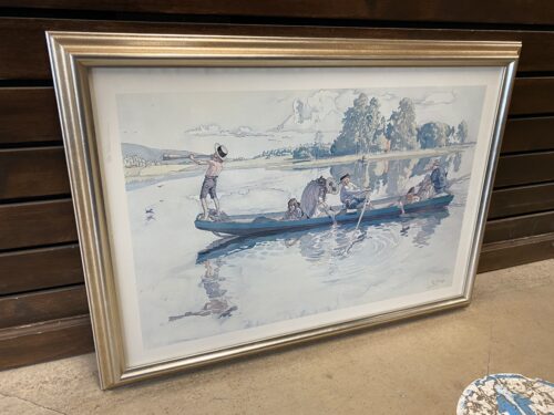 "Pa Vikingatag I Dalom" Framed Print by Carl Larsson