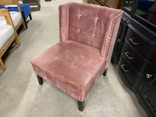 Pink Lounge Chair W/ Nailhead Trim
