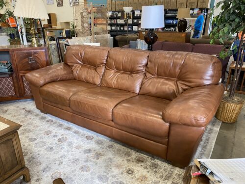 Lushious Brown Genuine Leather 3 Seater Sofa