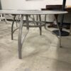 Grey Metal Circle Patio Table with Umbrella Holder