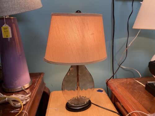 Textured Glass Table Lamp w/ Oval Shade