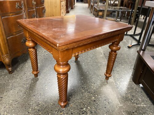 Wooden Side Table w/ Spiral Legs