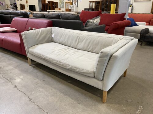 RESTORATION HARDWARE Sorensen Light Grey Bench-Seat Sofa