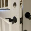 White Exterior Entry Door w/ Golden 6-Panel Window