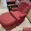 Red Tufted Armchair w/ Ottoman
