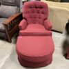 Red Tufted Armchair w/ Ottoman