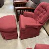 Red Tufted Armchair w/ Ottoman