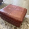 Brick Red Crescent Moons Leather Sofa and Ottoman