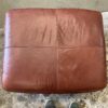 Brick Red Crescent Moons Leather Sofa and Ottoman