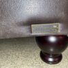 ABBYSON Two Seater Black Leather Loveseat with Nailhead Detail