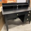Compact Black Desk with Monitor Shelf
