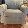POTTERY BARN Armchair with Light Grey Slipcovered