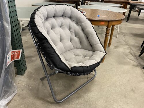 DOMICO Black Papasan Folding Outdoor Chair