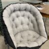 DOMICO Black Papasan Folding Outdoor Chair