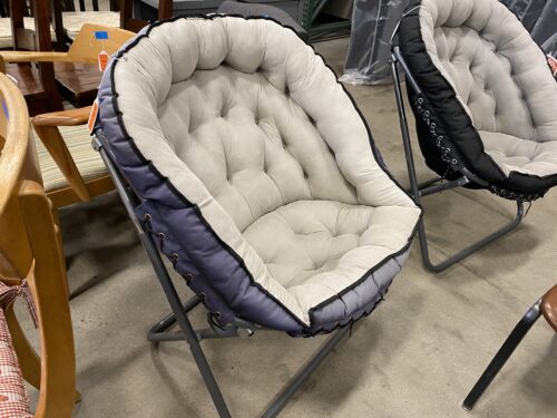 DOMICO Blue Papasan Folding Outdoor Chair