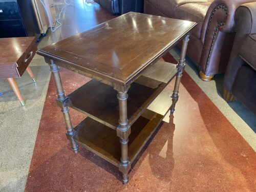Vintage Three-Tiered Accent Table with Spindle Legs