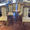 Set of 6 Tan Tweed Dining Chairs