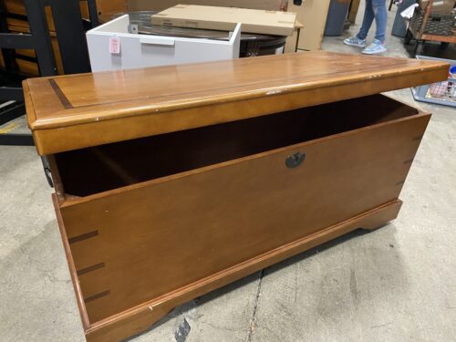 Large Rolling Wooden Storage Chest
