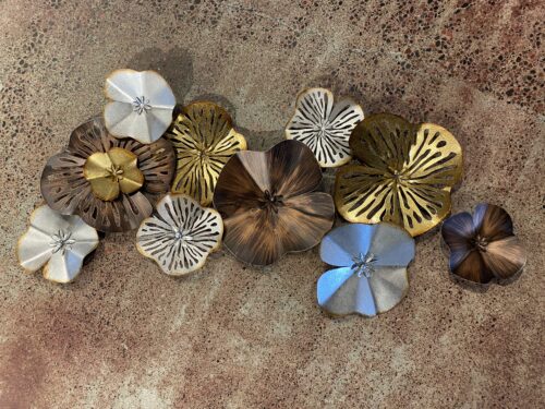 Bronze, Gold, and Silver Metal Floral Wall Décor