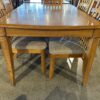 Oak Dining Table with 6 Ladder Back Chairs and Additional Leaf
