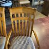Oak Dining Table with 6 Ladder Back Chairs and Additional Leaf