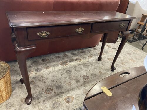 Dark Wood Entry Table with Drawers