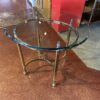 Brass Framed End Table with Glass Top