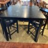 Tall Black Table with Two Matching Chairs