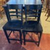 Tall Black Table with Two Matching Chairs