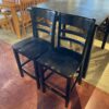 Tall Black Table with Two Matching Chairs
