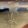 White Metal Plant Stand with Scrollwork