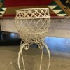 White Metal Plant Stand with Scrollwork
