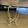 White Metal Plant Stand with Scrollwork