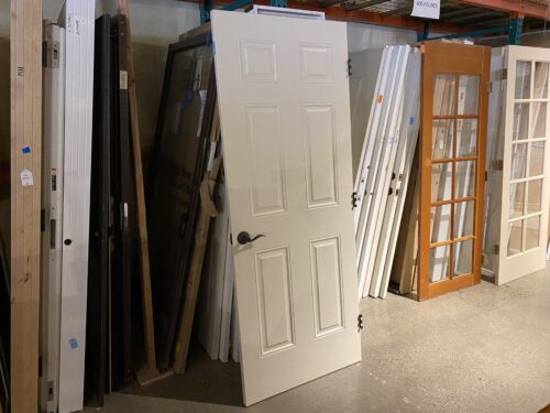 White 6-Panel Interior Door with Hardware