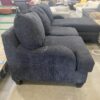 Charcoal Striped Swoop Arm Sectional Sofa