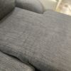 Charcoal Striped Swoop Arm Sectional Sofa